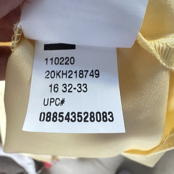 Van Heusen Lux Sateen No Iron Dress Shirt Men's 16 32/33 L/S Butter Yellow NWT - Picture 8 of 10